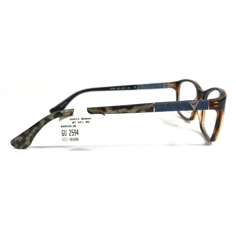 Guess Eyeglasses Frames GU2594 056 Blue Denim Brown Tortoise Cat Eye 52-17-135